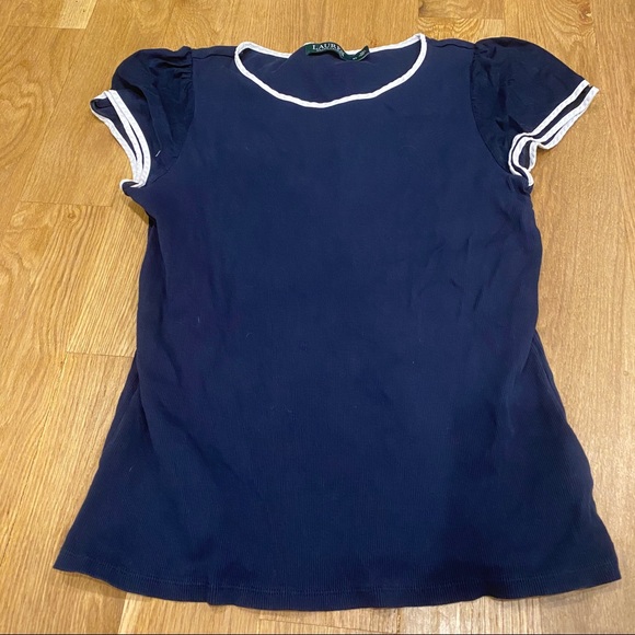 Ralph Lauren Tops - Ralph Lauren scoop neck white ruffle sleeve top